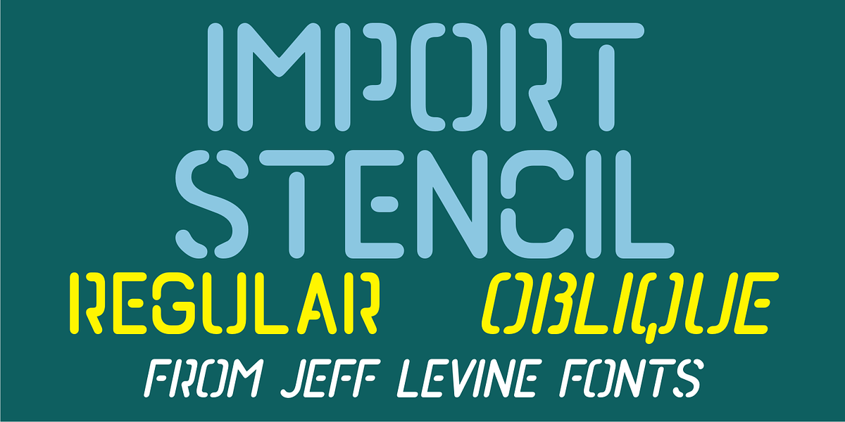 Import Stencil JNL, a Sans Serif Font by Jeff Levine Fonts
