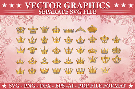 Golden crowns SVG Vector
