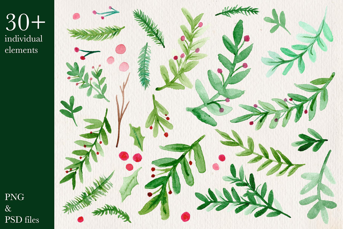 Christmas Watercolor Collection, an Illustration by Chelsea Bromley (Photo 3 of 7)