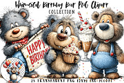 Whimsical Birthday Bear PNG Clipart, an Illustration by OK Design (Thumbnail 1 of 6)