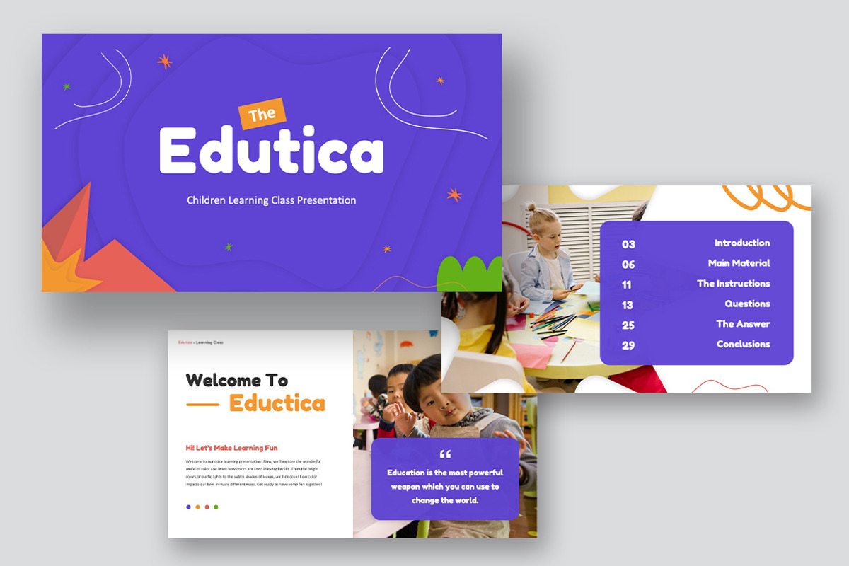 Edutica Children Learning Class PPT, a Presentation Template by kerismaker (Photo 2 of 7)
