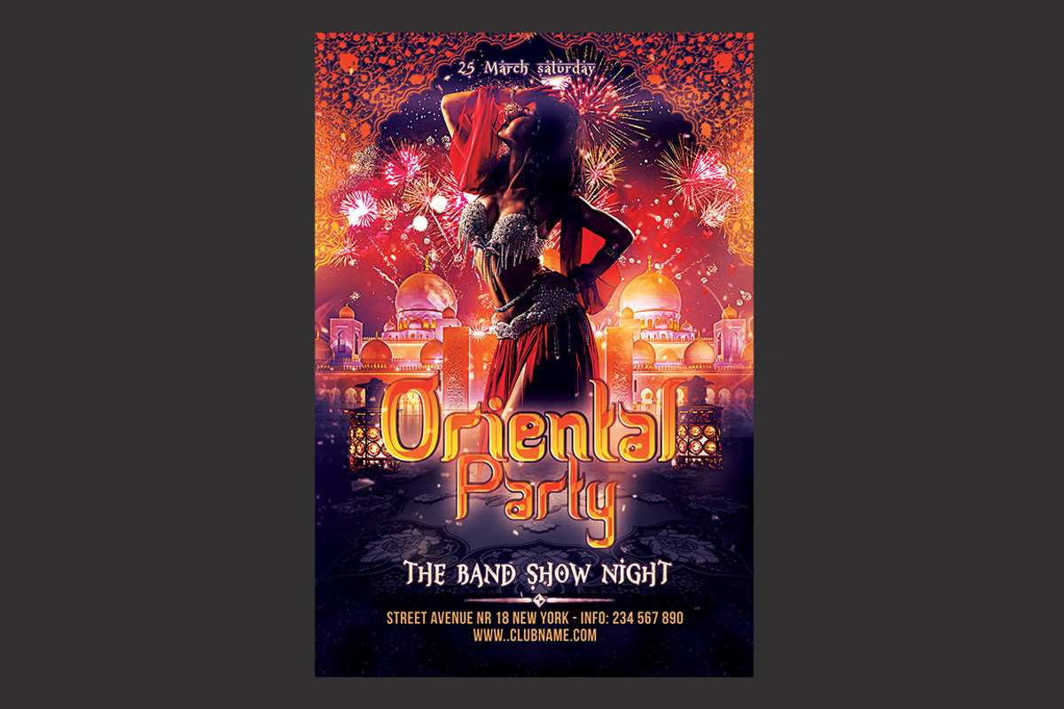 Oriental Party Flyer, a Flyer Template by DSGraphicDesign