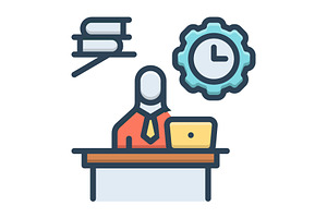 Time management color icon, a Duotone Icon by Creative priyanka