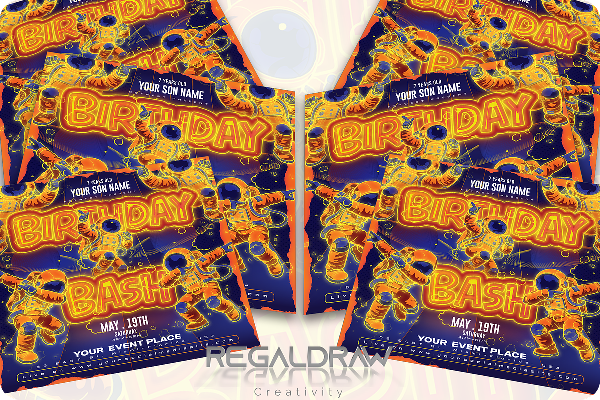Birthday Bash Flyer Template, a Flyer Template by regalDRAW (Photo 3 of 4)