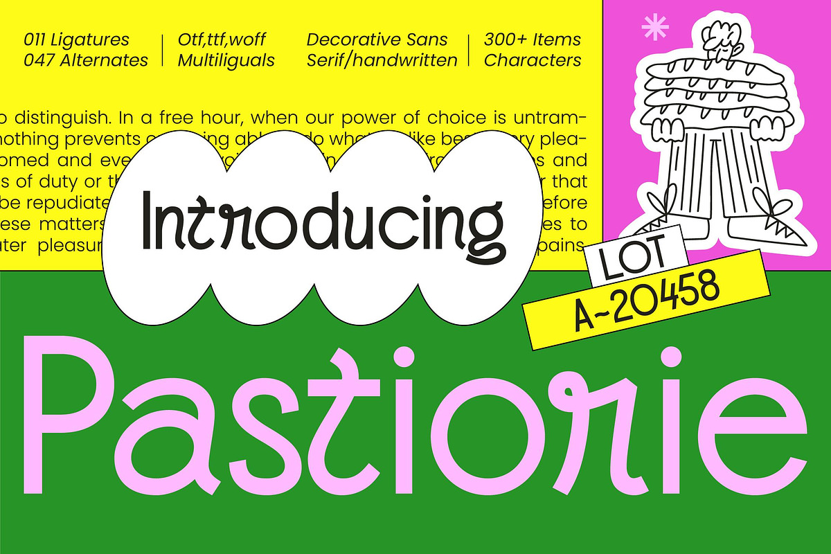 Pastiorie Decorative Sans Serif, a Sans Serif Font by timelesstype.co (Photo 1 of 10)