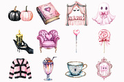 Watercolor Pretty Haunting Clipart, an Illustration by Design Market (Thumbnail 2 of 5)