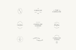 Caroline Minimal Logo Kit Ai,Eps,Psd