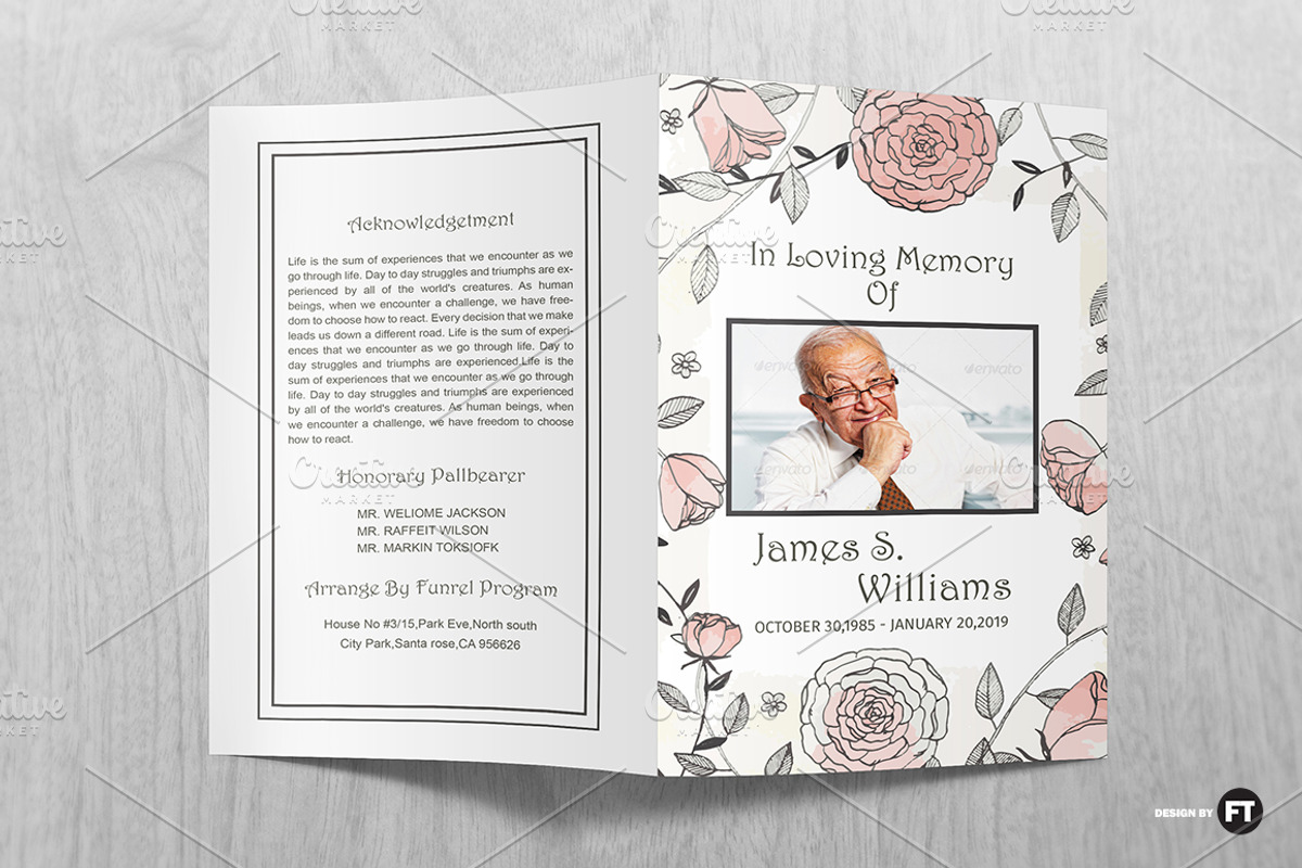 Funeral Program Template Minimal, a Brochure Template by Madhabi Studio (Photo 2 of 5)