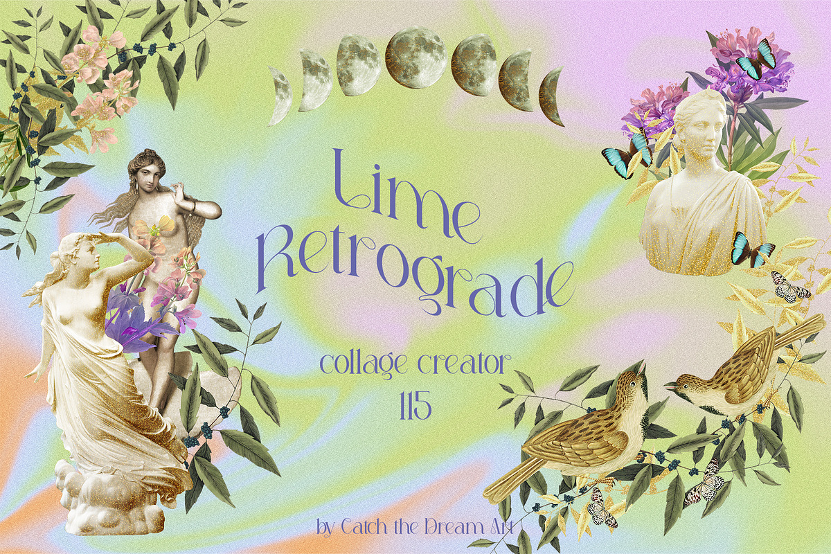 Lime Retrograde Collage & Gradients, an Object Graphic by Catch the Dream Art (Photo 1 of 11)