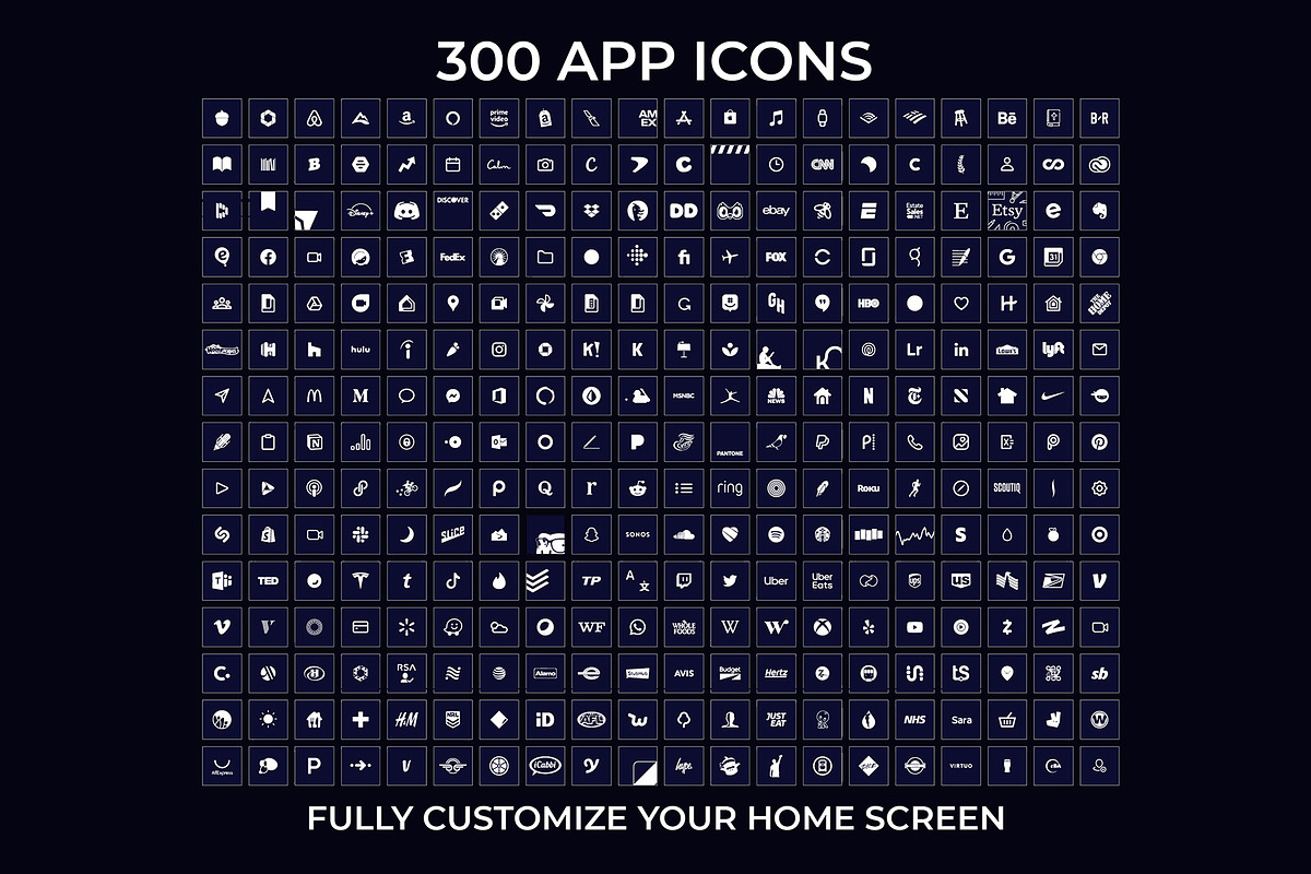 300 Dark Blue Minimal iOS Icon Pack, an Icon by A Good Design Studio (Photo 4 of 5)