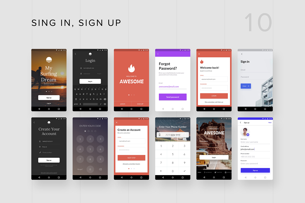 Awesome Android UI Kit, an UI Kit Template by uibundle.com