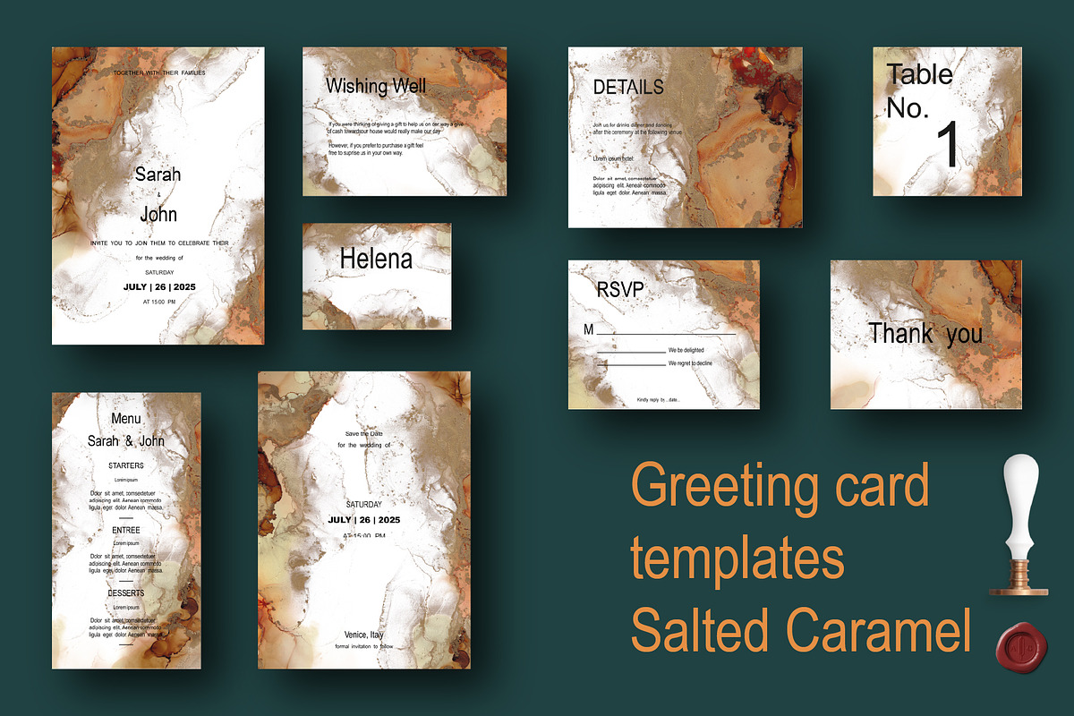 Salted Caramel wedding invitation, an Invitation Template by Digital illustration shop (Photo 1 of 5)