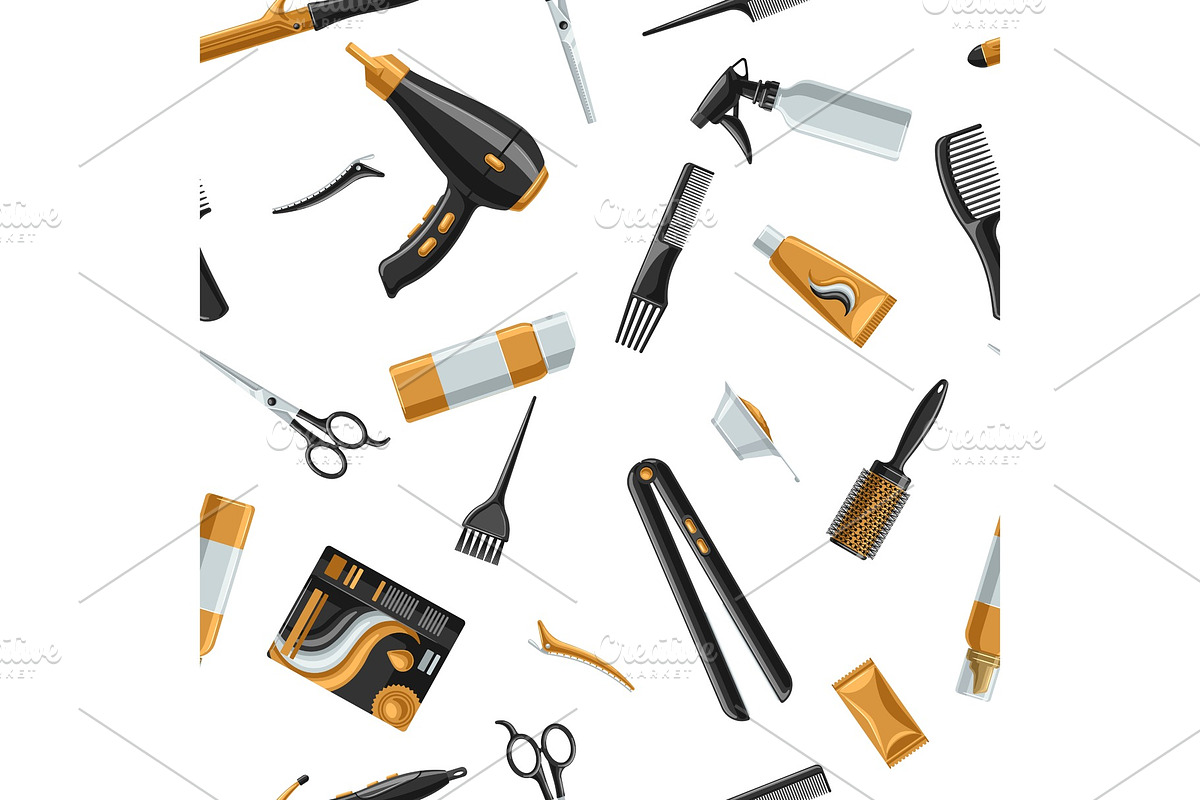 Barbershop seamless pattern with, a Pattern Graphic by incomible