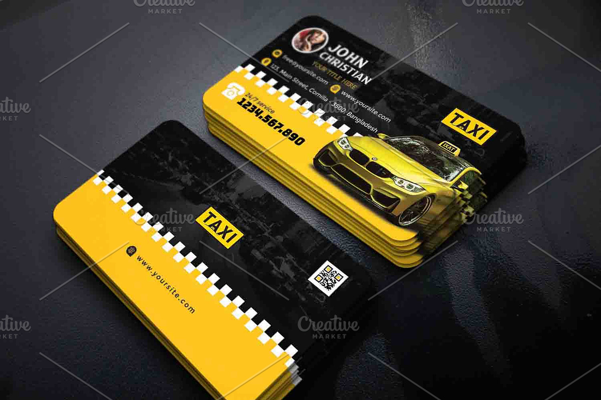 Taxi Cab Business Card, a Brochure Template by GreenPixi (Photo 3 of 3)