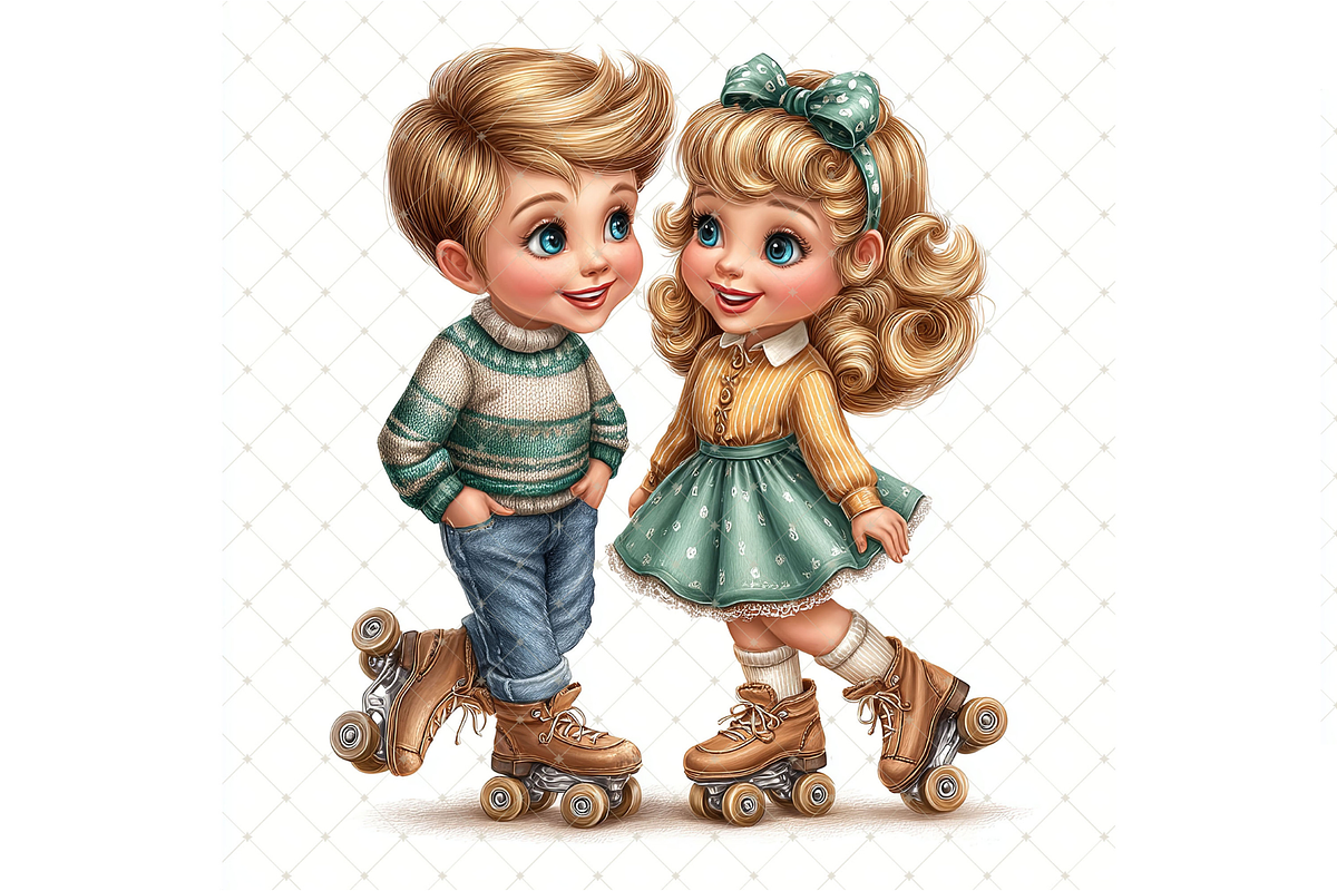 Roller Skating Couple Clipart JPG, a Person Illustration by Memories By Lea (Photo 15 of 18)