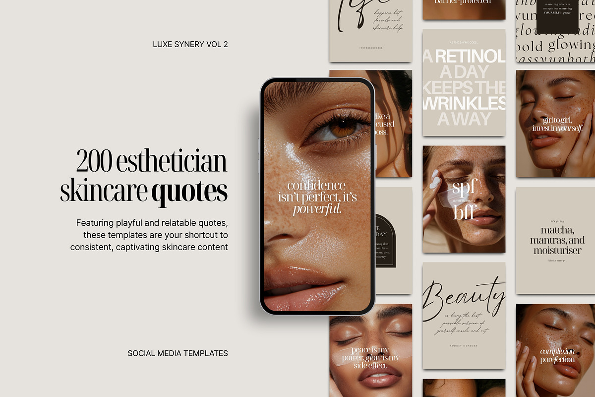 Beauty Skincare Quote Canva Templates