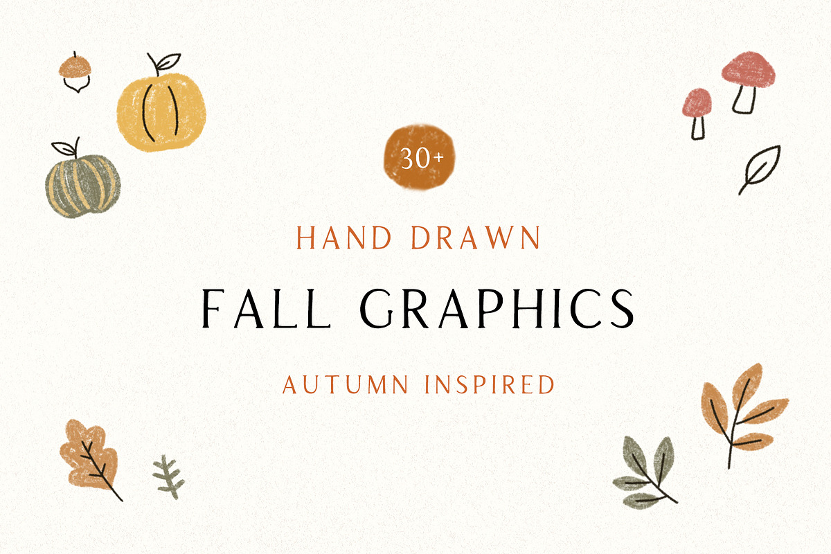 Hand Drawn Fall Autumn Graphics, a Texture Illustration by Minna May Design