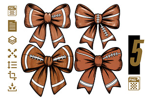 Football Bow PNG Bundle | Sports Bow, a Graphic by iloveTemplate