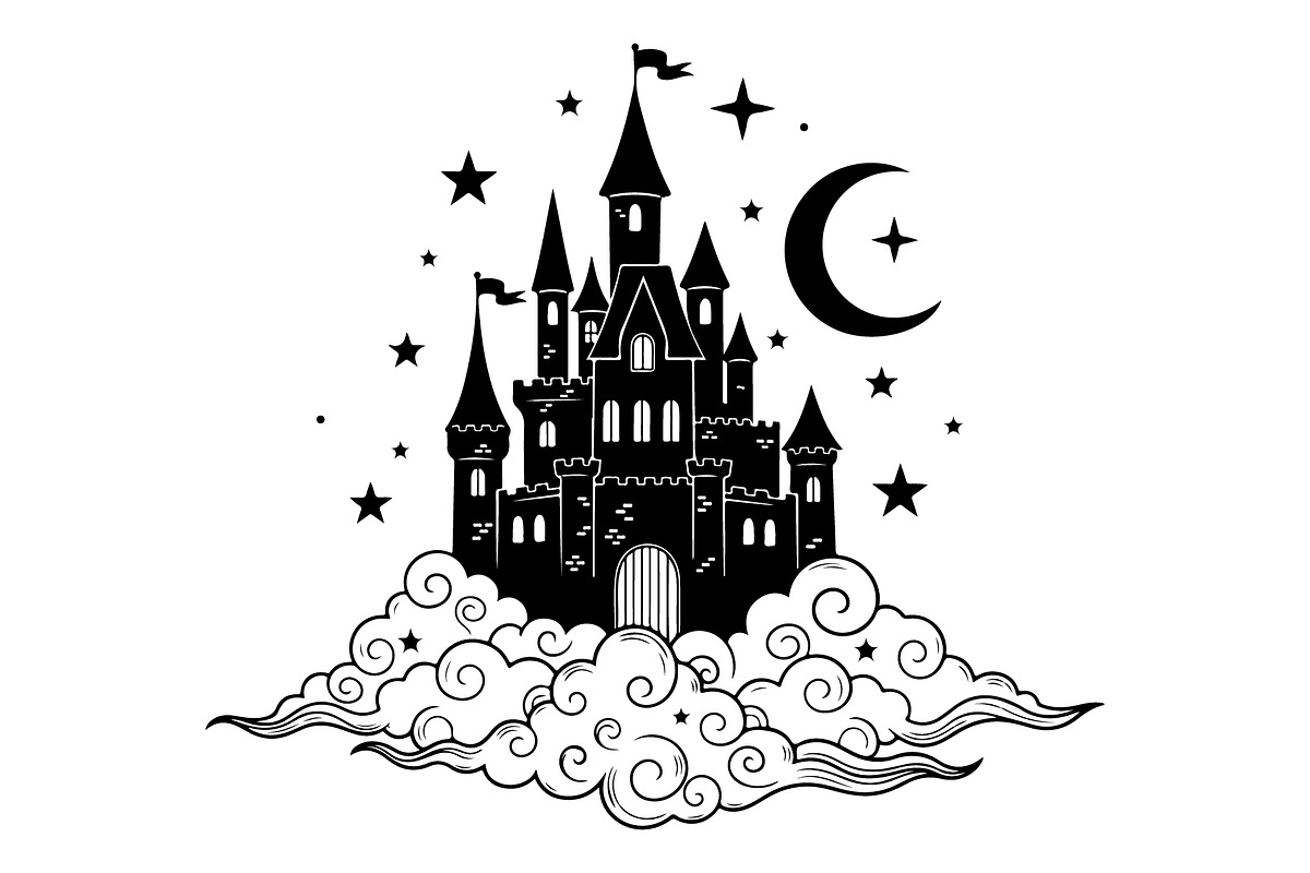 Fantasy Castle Cloud Moon Bundle, an Object Illustration by Gaye Art (Photo 6 of 30)