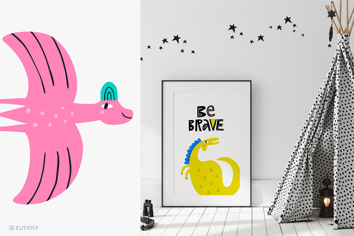 Dinoland - cute dinos collection, an Animal Illustration by Olia (Photo 10 of 12)