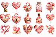 Valentine’s Day Love Clipart, an Illustration by Libby Wishes (Thumbnail 2 of 6)