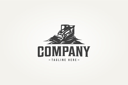 vintage skid steer machine icon logo, a Branding & Logo Template by Blazybone