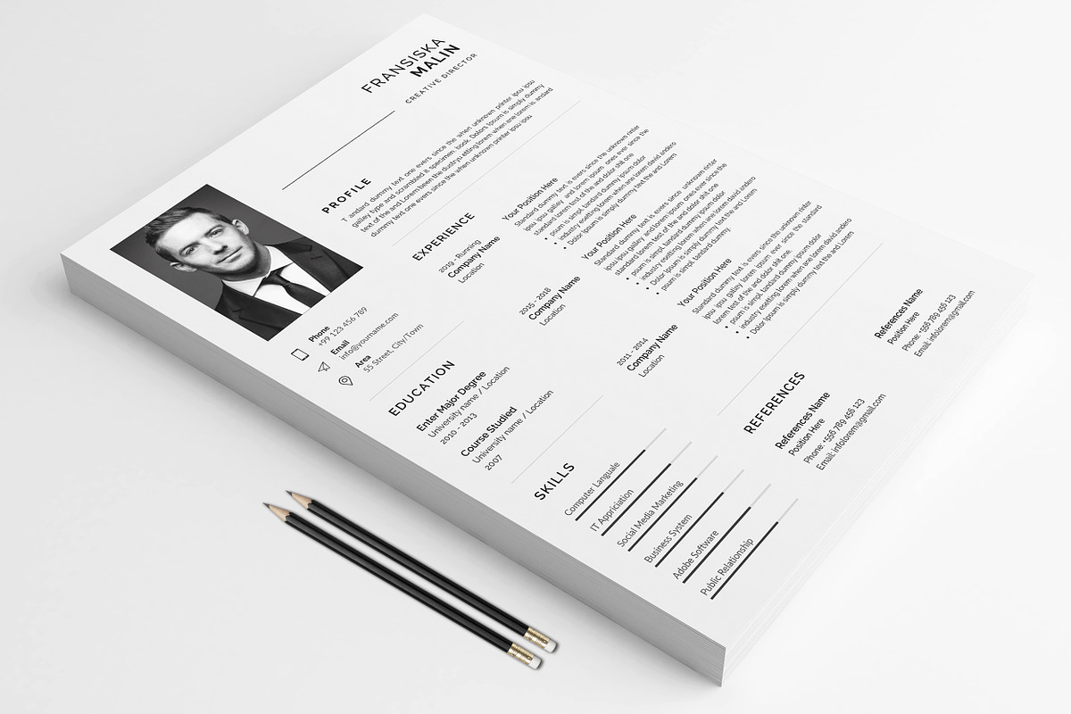 Resume Template / CV, a Resume Template by Creatune (Photo 2 of 4)