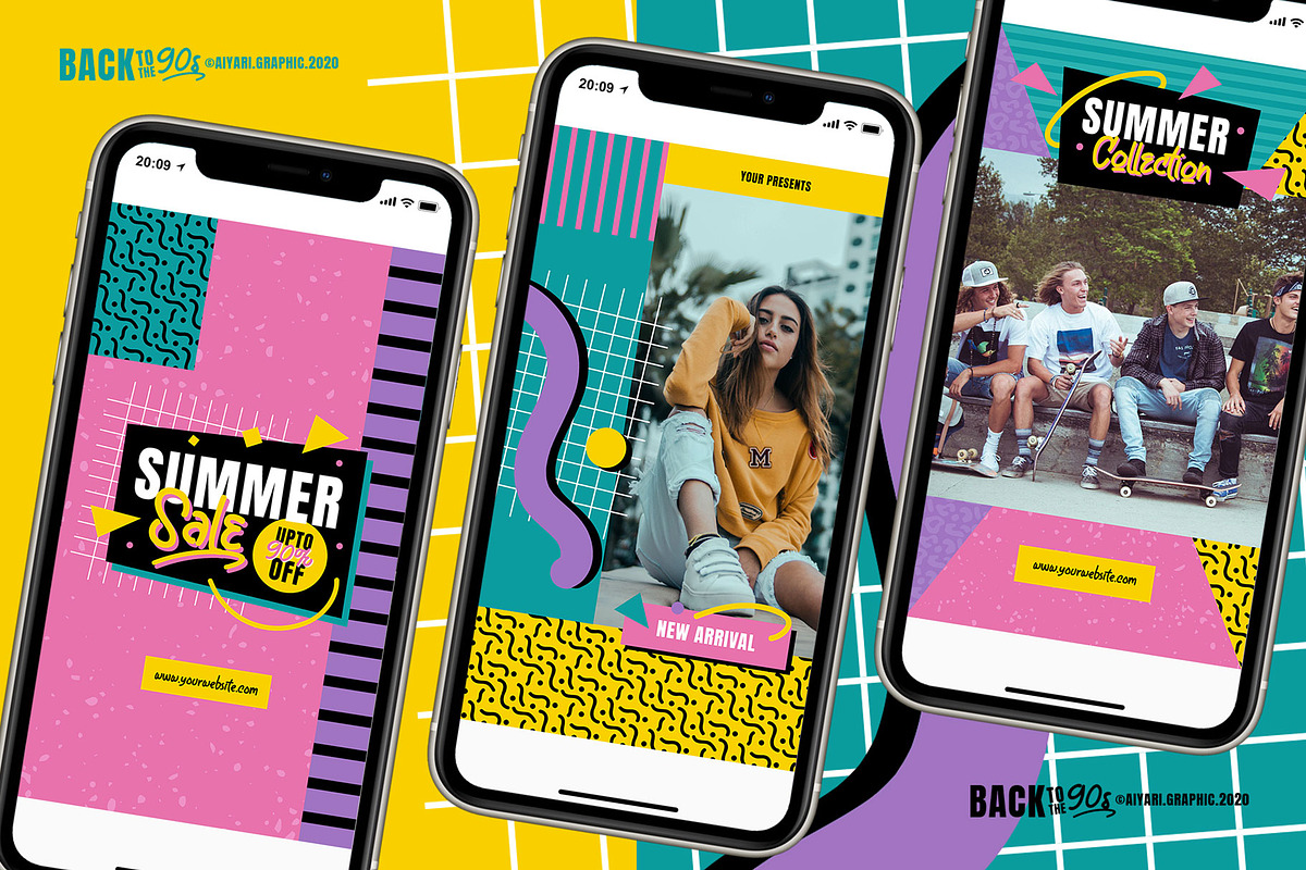 Back to 90s Instagram Pack, a Social Media Template by Aiyari Graphic (Photo 5 of 5)