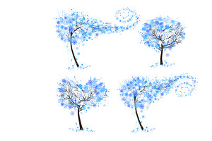 Set Of Winter Inspired Trees