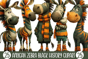 African Zebra Black History Clipart, an Illustration by Designking