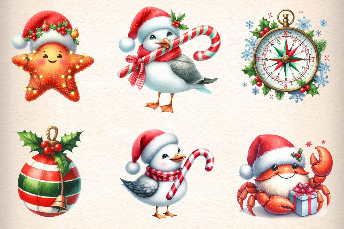 Nautical Christmas Sublimation Clipa, an Illustration by CreationArt (Photo 3 of 5)