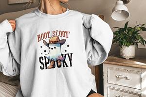 Boot Scoot Spooky PNG, Western