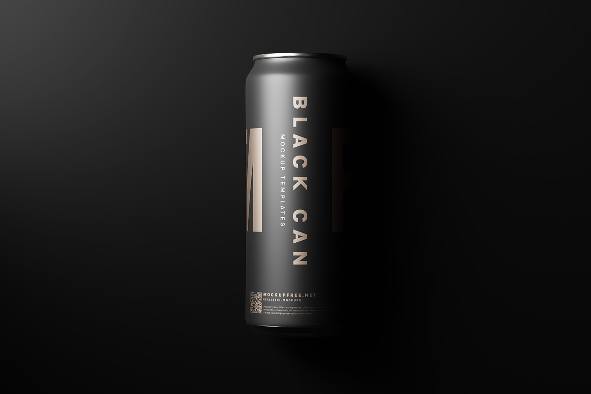 Black Soda or Beer Can Mockups, a Packaging Mockup by MockupFree.Net (Photo 6 of 15)