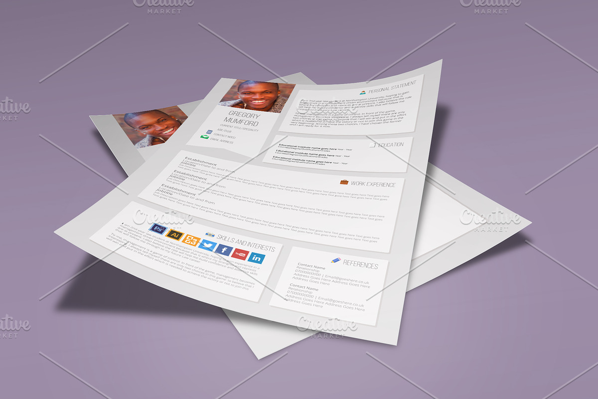 Social Media CV, a Resume Template by Valeur Design (Photo 3 of 4)