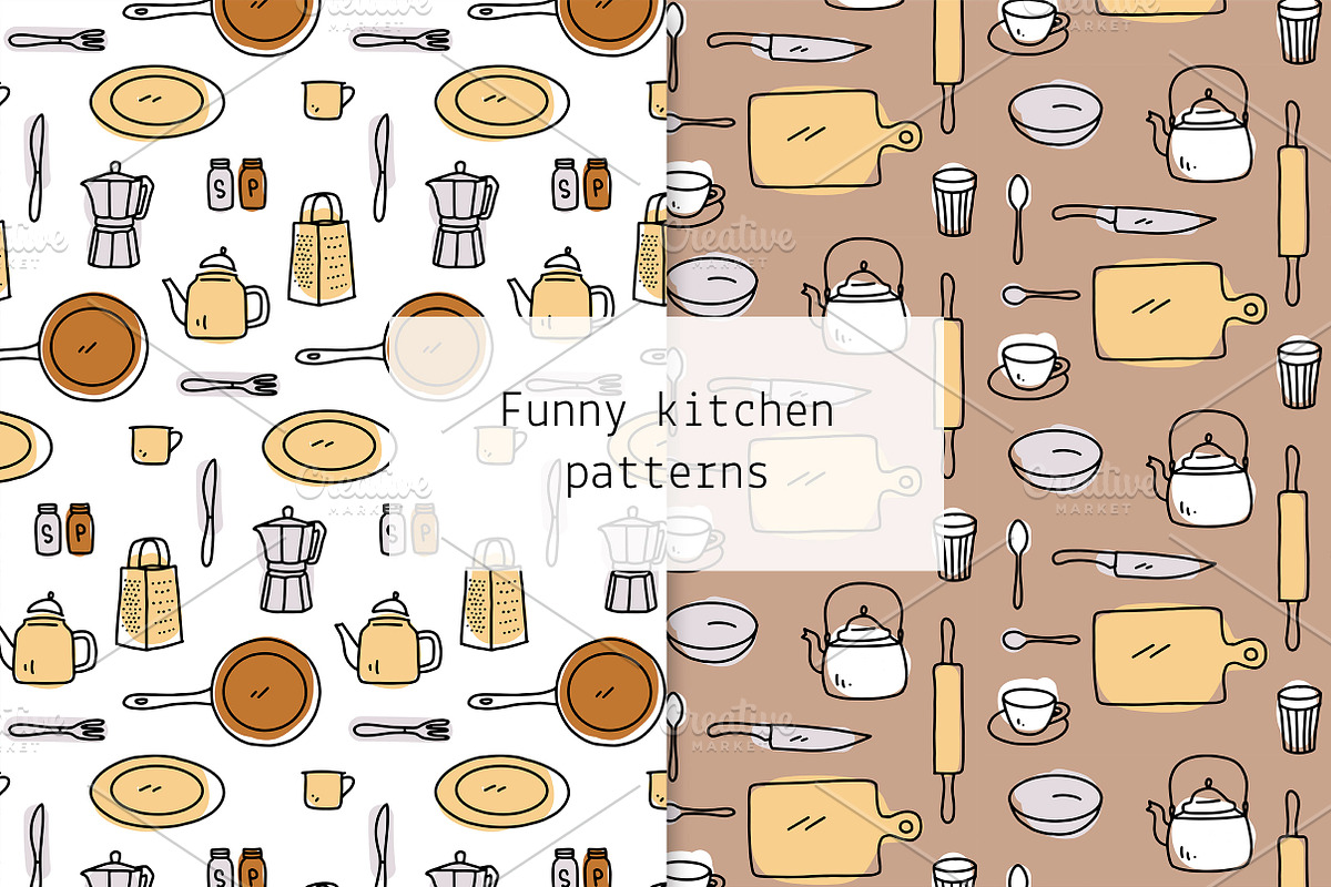 Funny kitchen patterns, a Pattern Graphic by Lyolya Profitrolya (Photo 1 of 4)