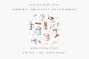 Hot Chocolate Seamless Pattern, a Decorative Illustration by Pati Charm Studio (Thumbnail 2 of 7)