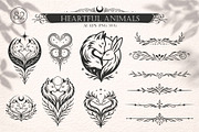 Heartful Animals - Tattoo Vector Set, an Object Illustration by Christine Krahl (Thumbnail 1 of 16)
