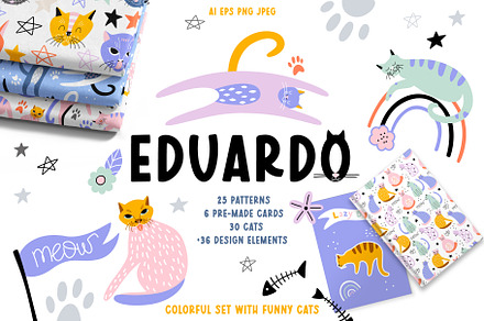 Eduardo. Vector collection of cats