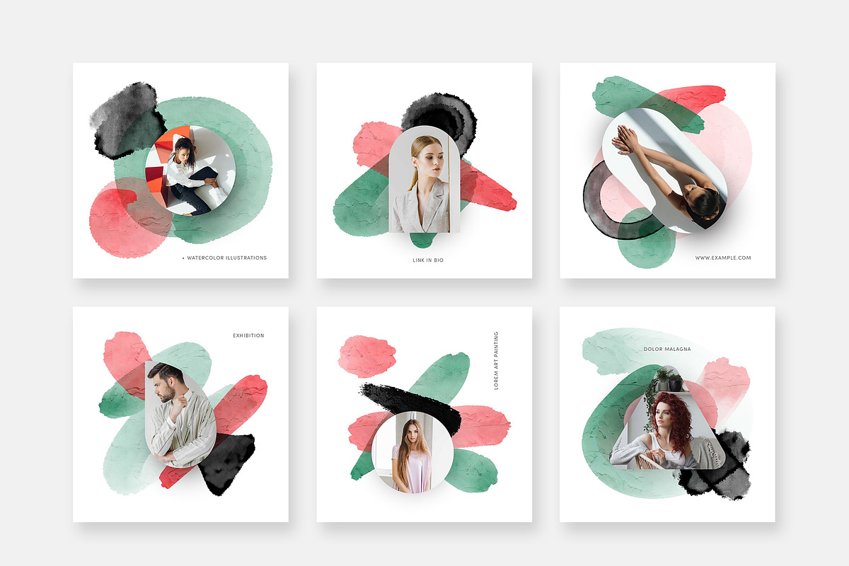 30 Watercolor Social Media Bundle preview 2