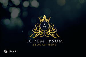 Luxury Boutique, golden royal logo.