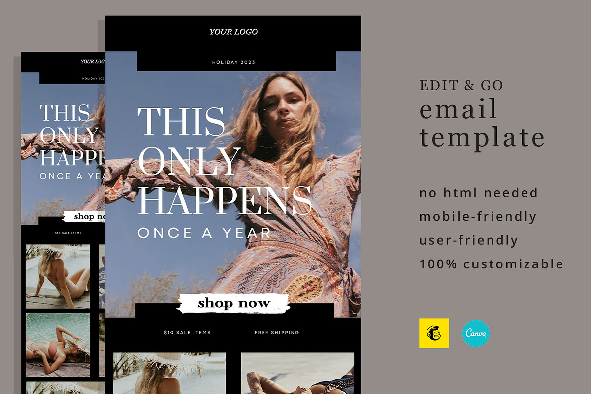 Black Friday Email - Mailchimp, an Email Template by Edit & Go Templates (Photo 1 of 3)