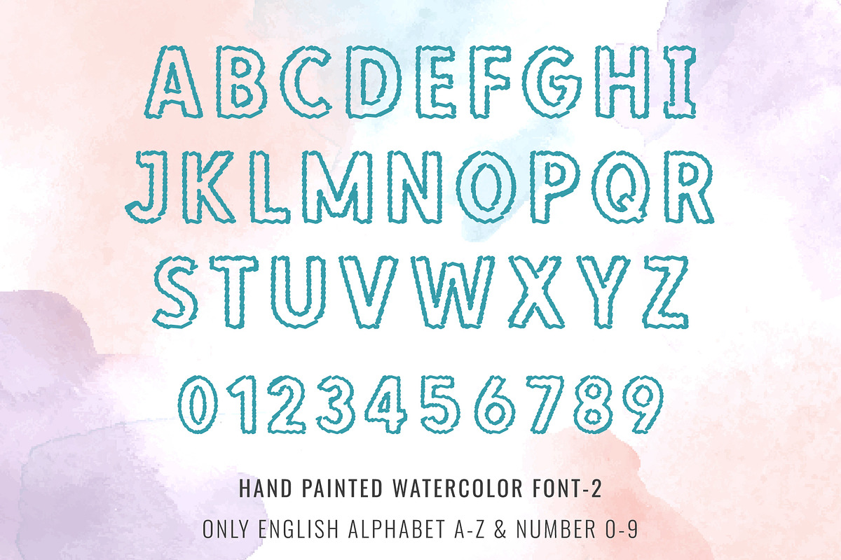 Hand Painted Watercolor Font, a Handwritten Font by Font Craft Studio (Photo 5 of 6)