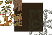 Woodland Bear and Deer Botanical, a Pattern Graphic by NayaChu (Thumbnail 8 of 9)