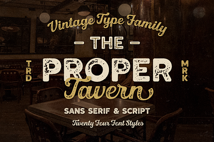 Proper Tavern, a Sans Serif Font by Larin Type Co.