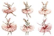 Watercolor Ballerina Bunny Clipart, an Illustration by SinaCreation (Thumbnail 4 of 5)