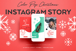 ColorPop Xmas INSTAGRAM STORY Pack, a Social Media Template by Andimaginary Creative Co.