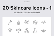 Skincare Line Icons, an Outline Icon by Nadiinko (Thumbnail 1 of 2)