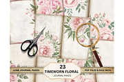 Floral Junk Journal Pages PDF, a Decorative Illustration by Coral Beauty (Thumbnail 2 of 5)