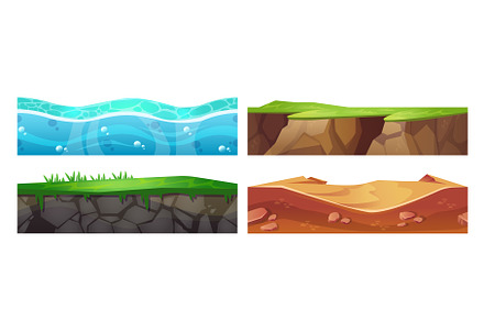 Seamless ground texture set for game, an Illustration by art PVP - market