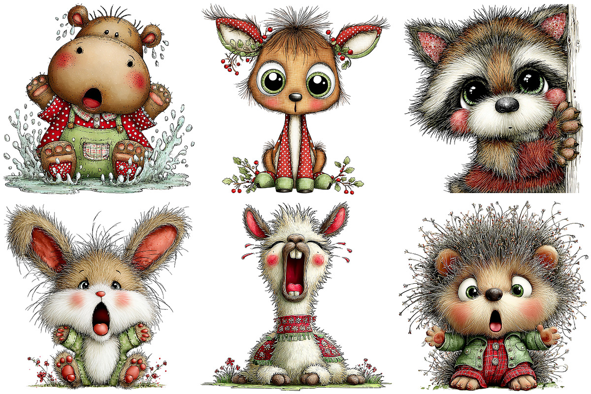 Funny Panic Animals Clipart Bundle, an Illustration by Craft Nest (Photo 10 of 11)